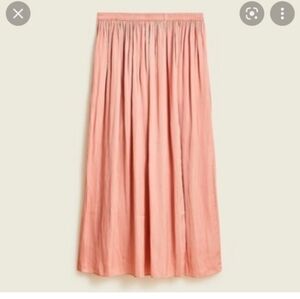J Crew Side-slit featherweight satin maxi skirt in pink clay, pleated 16